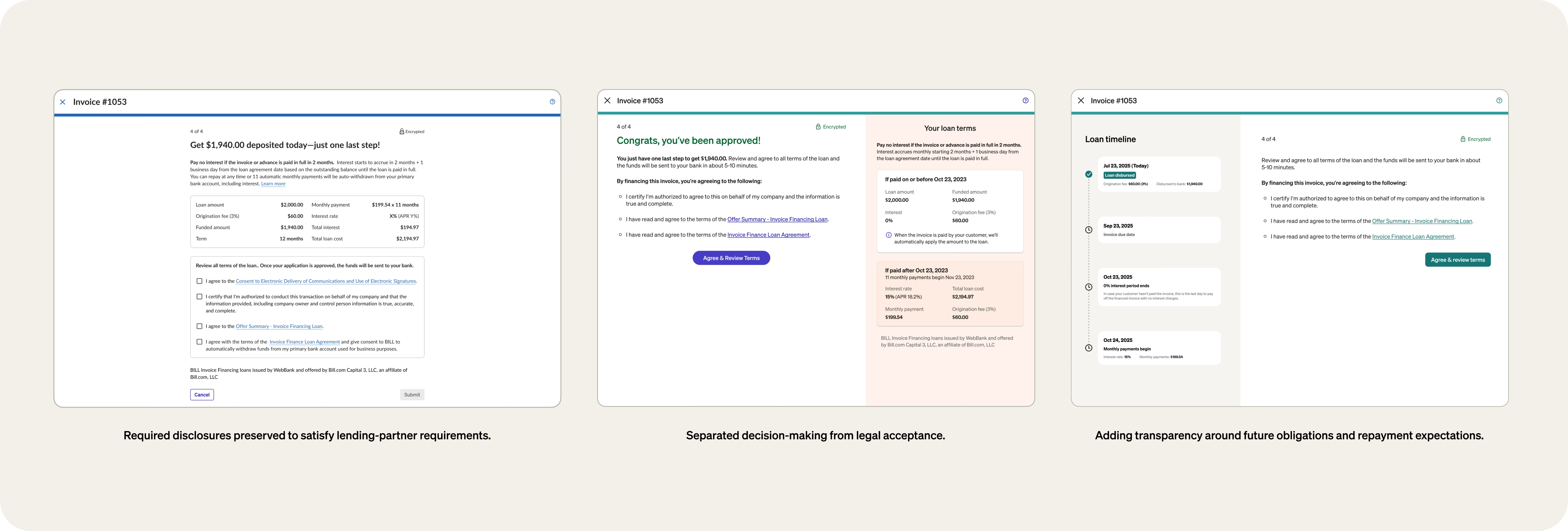 Simplified invoice financing application process