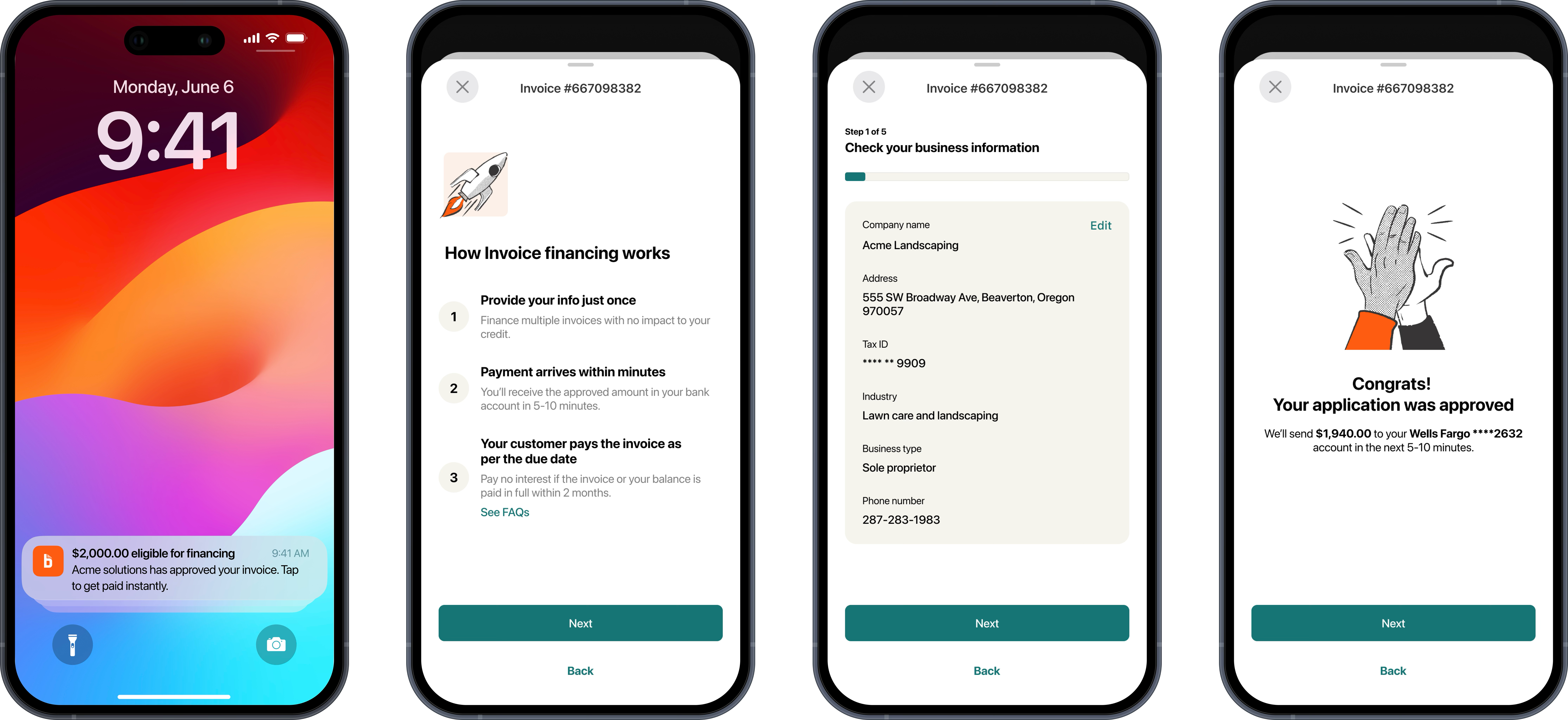 Access to cashflow in seconds outcome